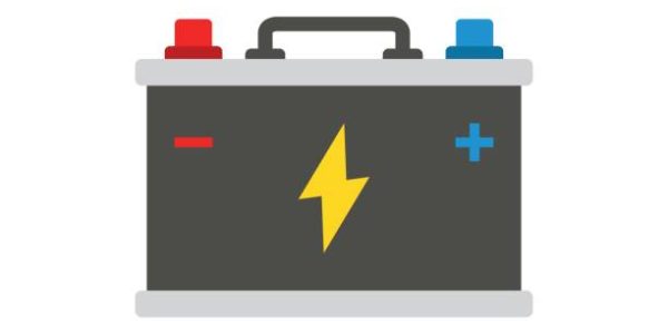Alkaline battery icon in flat style. Car accumulator vector illustration on isolated background. Accumulator recharge sign business concept.