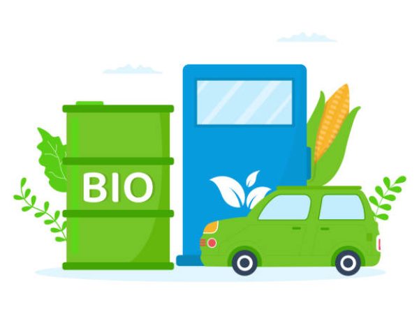 Biofuel Life Cycle of Natural Materials and Plants with Green Barrels or Biogas Production Energy in Flat Cartoon Hand Drawn Templates Illustration