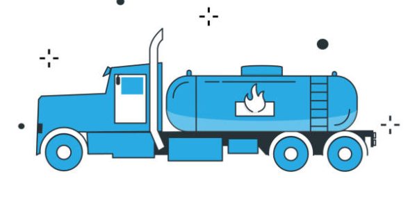 Propane Tanker Truck Vector Illustration Icon Design