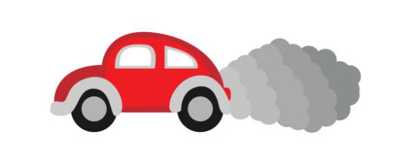 Isolated car icon with smok Pollution concept Vector illustration