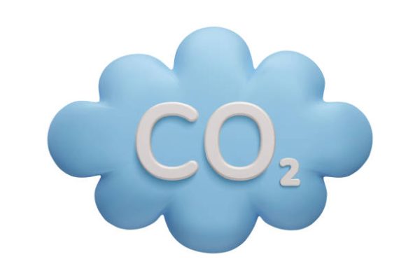 CO2 cloud 3D vector icon. Greenhouse gas emission reduction, CO2 neutral, carbon credit 3D vector render. Stop global warming, climate changes, air pollution concept. Zero carbon footprint icon.