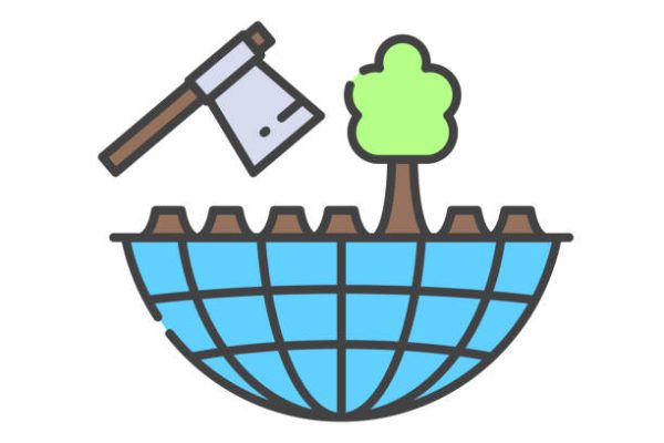 Deforestation color line icon. Environmental problems. Sign for web page, app. UI UX GUI design element. Editable stroke