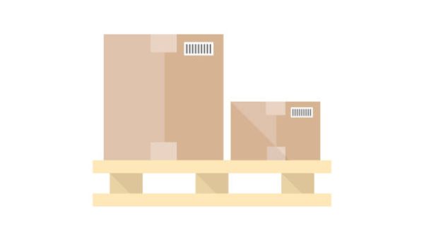 Logistic box icon in flat color style. Delivery, storage, shipping, cargo
