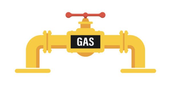 Natural Gas pipe with valve. Vector illustration