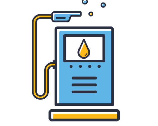 Gas stations icon. Refueling sign  isolated on white background. Design elements, colored. Element for mobile concepts and web apps. Flat style vector illustration.