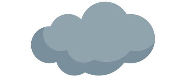 Simple weather icon in flat style. Vector climate pictogram of a cloud.