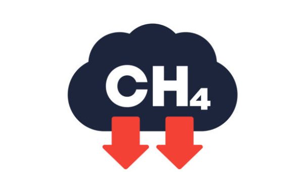 methane emissions, CH4 gas icon, vector