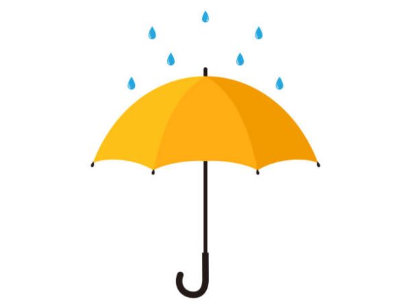 Raindrops on umbrella. flat style vector illustration