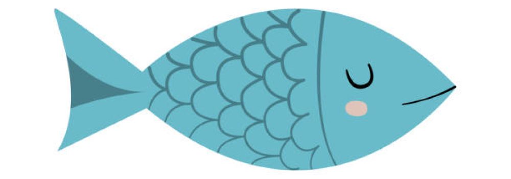 Cute fish character. Cartoon vector illustration