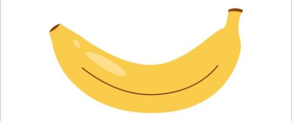 Banana icon vector illustration. Vibrant flat design illustration of ripe yellow banana.