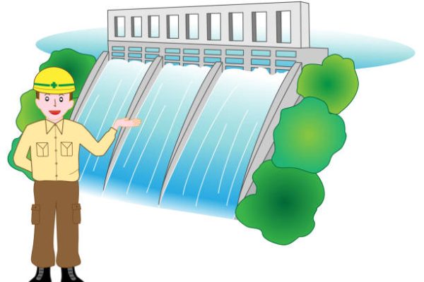 A worker to pose. He poses at construction sites such as bridges, buildings, dams, roads.