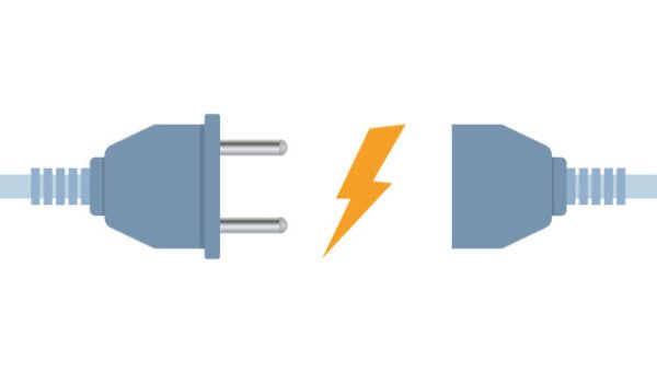 Electric socket and plug. European type of electric equipment. Power socket with cable. Connection and disconnection concept. Vector illustration
