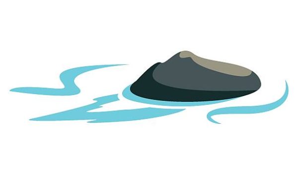 Stones in the river vector illustration element design template