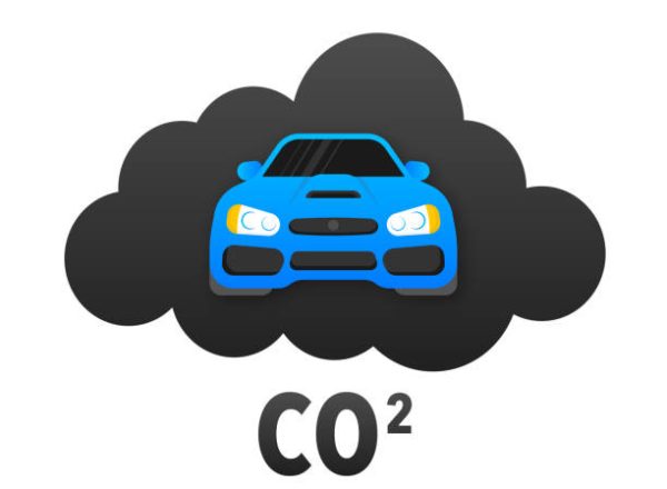 Co2 emissions icon. Carbon dioxide. Car CO2 cloud