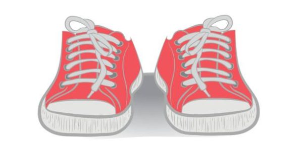 Fashionable red shoes. vector illustration.
